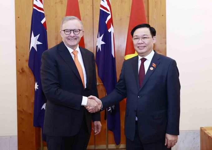 Chủ tịch Quốc hội Vương Đình Huệ và Thủ tướng Australia Anthony Albanese