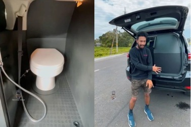 Dân chơi Ấn Độ chế nhà vệ sinh trên Toyota Fortuner 2021