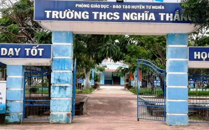 Trường THCS Nghĩa Thắng - nơi xảy ra vụ việc.