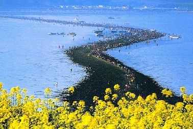 Sửng sốt với vùng biển bỗng nhiên... tách đôi ở Hàn Quốc