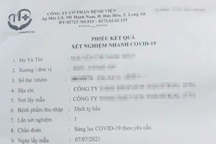 Công an xác minh nghi vấn phòng khám cấp giấy xét nghiệm Covid-19 khống