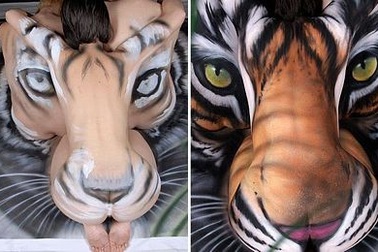 Vẽ hổ trên mình trần