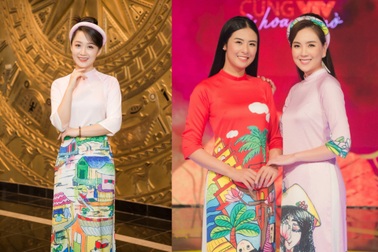 BTV Thu Hà, Mai Ngọc VTV khoe dáng chuẩn với áo dài Ngọc Hân
