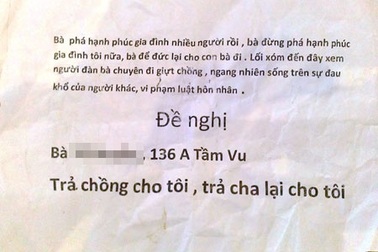 Rải "truyền đơn"… đòi chồng