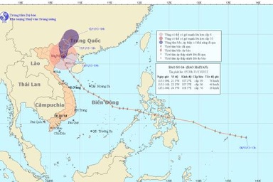 Tối nay bão Haiyan suy yếu thành áp thấp nhiệt đới