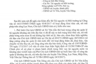 Chủ tịch tỉnh Bắc Giang yêu cầu xử lý chủ tịch xã để "cát tặc" lộng hành!