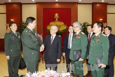 Tổng Bí thư Nguyễn Phú Trọng tiếp Đoàn đại biểu cấp cao Bộ Quốc phòng Trung Quốc
