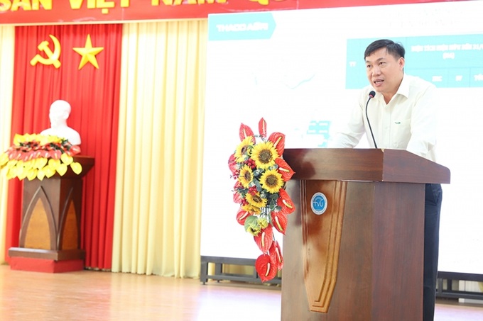 Ông Đỗ Thế Trinh - Giám đốc Nhân sự phụ trách vùng Campuchia phát biểu tại Hội thảo.