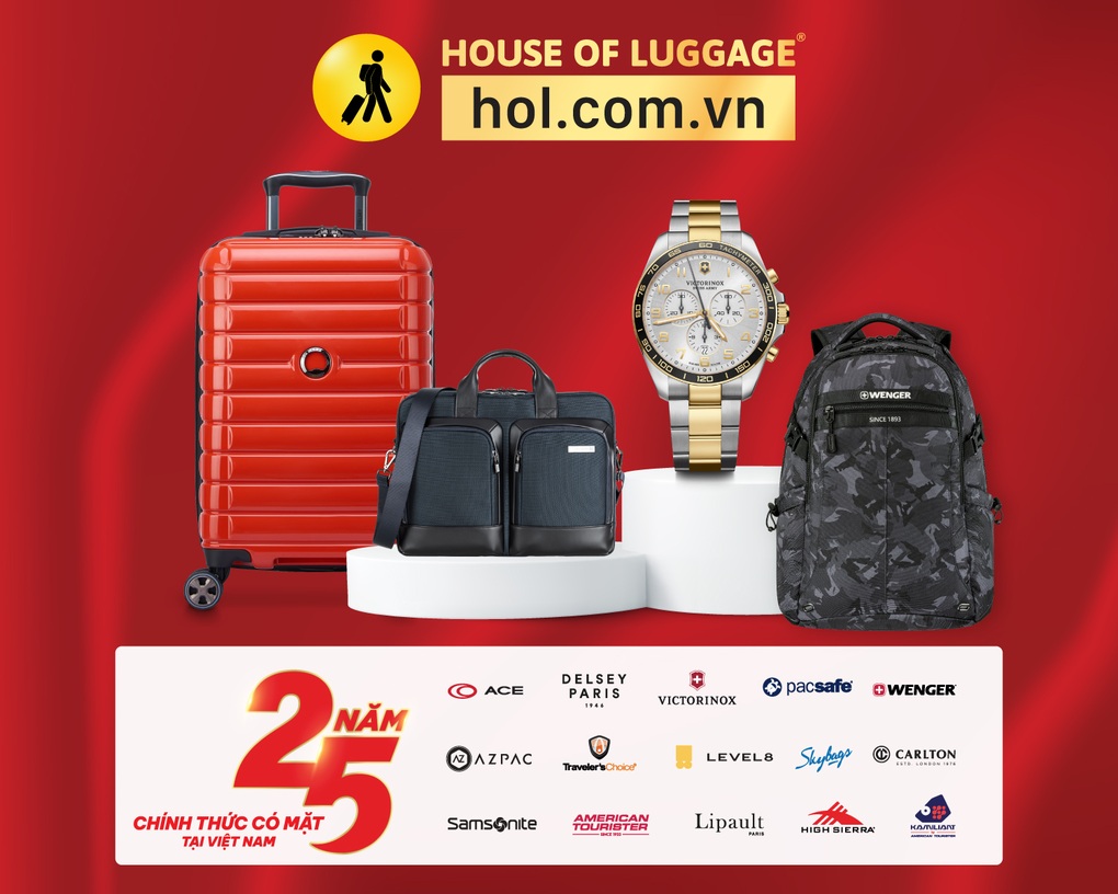 House Of Luggage ưu đãi mừng 25 năm đưa các thương hiệu vali quốc tế đến Việt Nam - 1 House Of Luggage ưu đãi mừng 25 năm đưa các thương hiệu vali quốc tế đến Việt Nam - 1