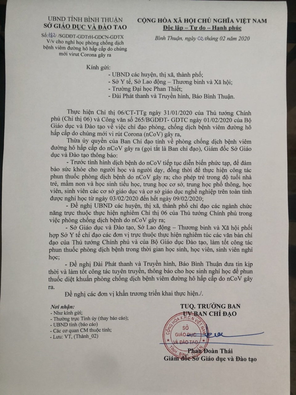 Bình Thuận cho học sinh nghỉ học 1 tuần - 1 Bình Thuận cho học sinh nghỉ học 1 tuần - 1