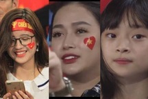 Cổ động viên xinh đẹp liên tục "lên sóng" trực tiếp trận Việt Nam - Malaysia