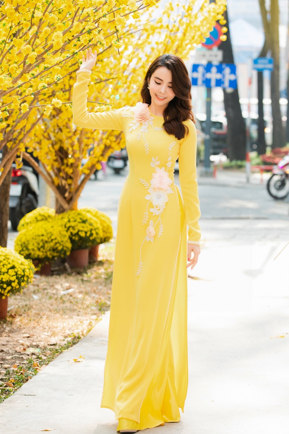 Hoa hậu Huỳnh Vy khoe sắc với áo dài - 2 Hoa hậu Huỳnh Vy khoe sắc với áo dài - 2