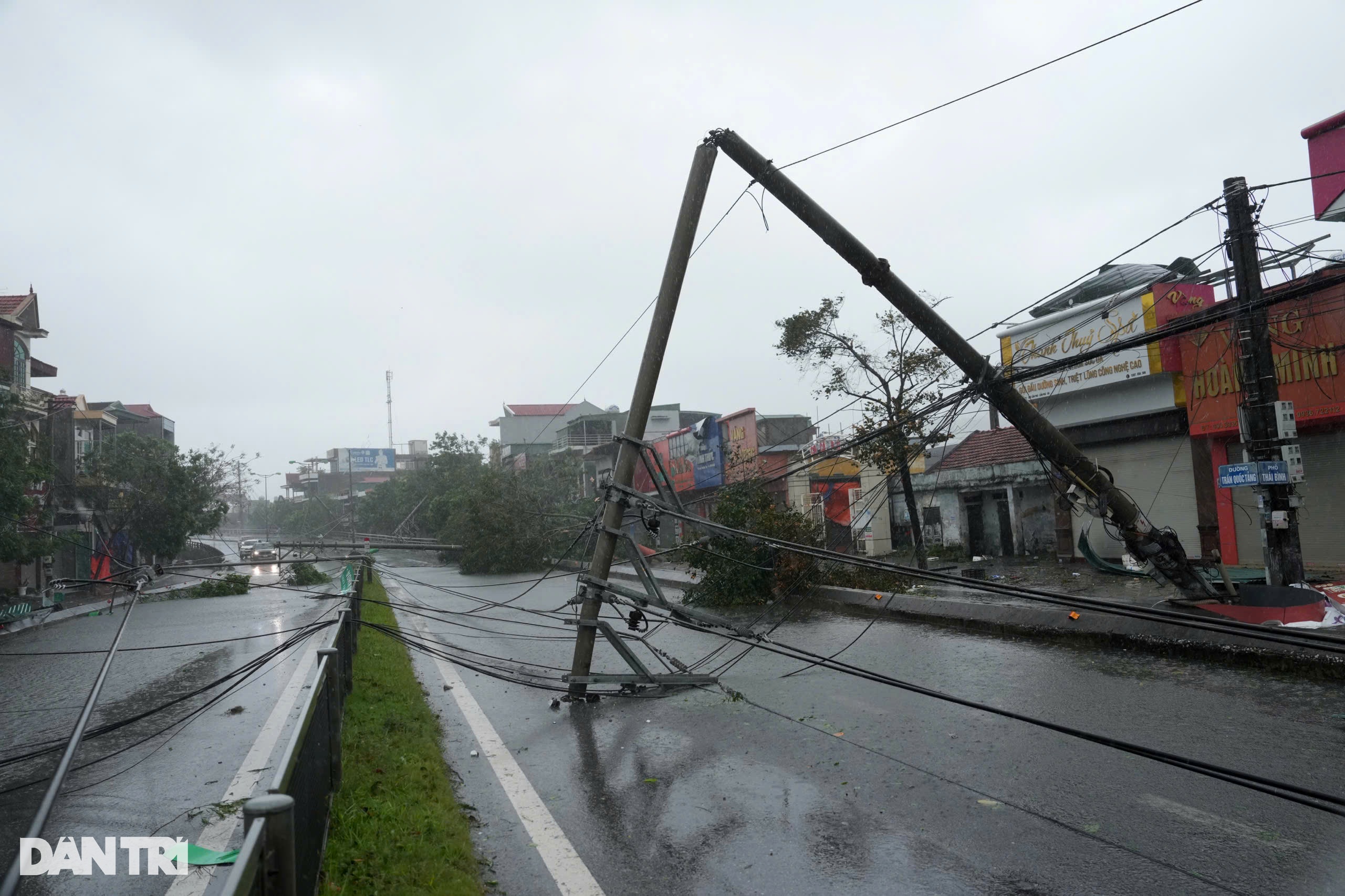 Bão Yagi đổ bộ Quảng Ninh: Đường phố ngổn ngang, hàng loạt cột điện gãy đổ - 5