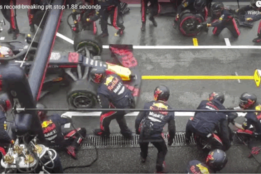 Xem màn thay lốp xe đua F1 trong nháy mắt, lập kỉ lục thế giới mới