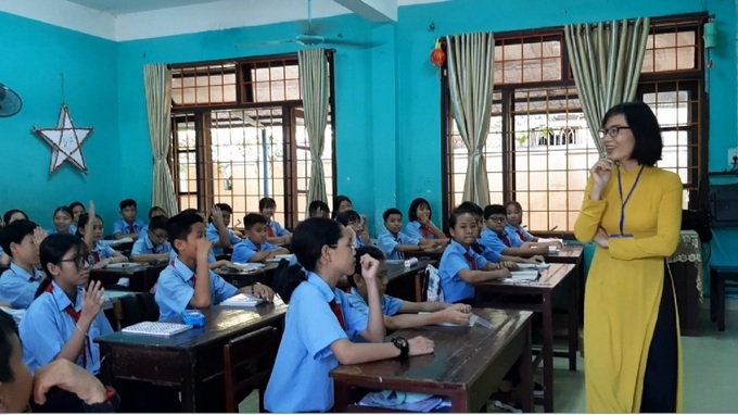 Lớp học theo mô hình trường học hạnh phúc tại Trường THCS Trần Cao Vân, TP. Huế. Ảnh: BNL