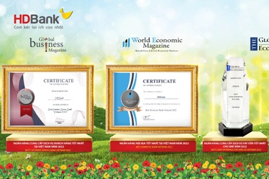 HDBank nhận 4 giải thưởng quốc tế về chất lượng dịch vụ