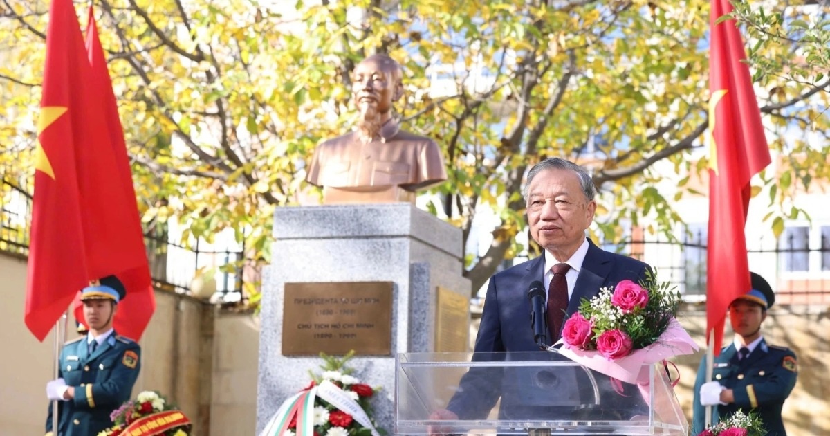 Tổng Bí thư Tô Lâm dự khánh thành Tượng Chủ tịch Hồ Chí Minh tại Bulgaria
