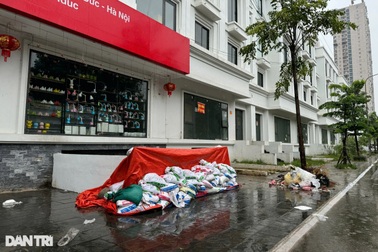 Biệt thự, chung cư ở Hà Nội đắp bao cát, dựng vách chống gió bão