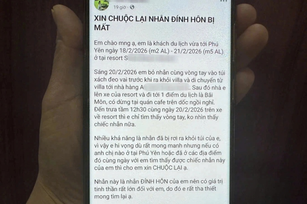 Cô gái ở Hà Nội bị rơi nhẫn đính hôn bằng kim cương khi du lịch dịp Tết - 2