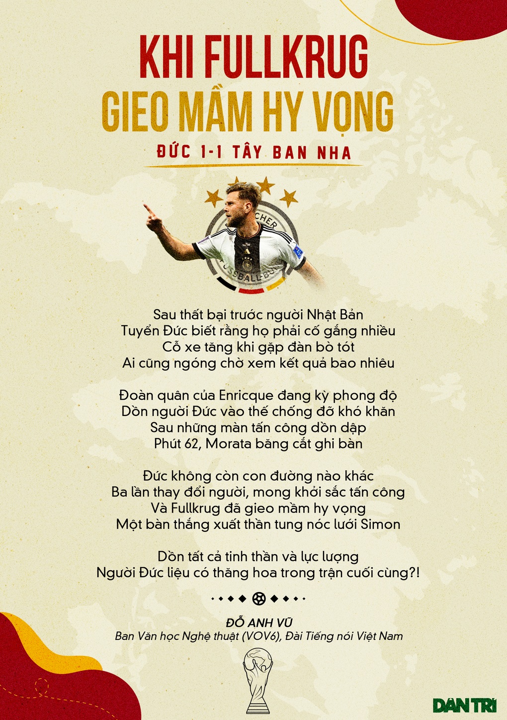 Thơ World Cup: Fullkrug gieo mầm hy vọng cho Đức - 1 Thơ World Cup: Fullkrug gieo mầm hy vọng cho Đức - 1
