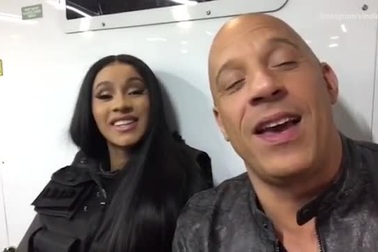 Vin Diesel và rapper Cardi B trên phim trường "Fast 9"