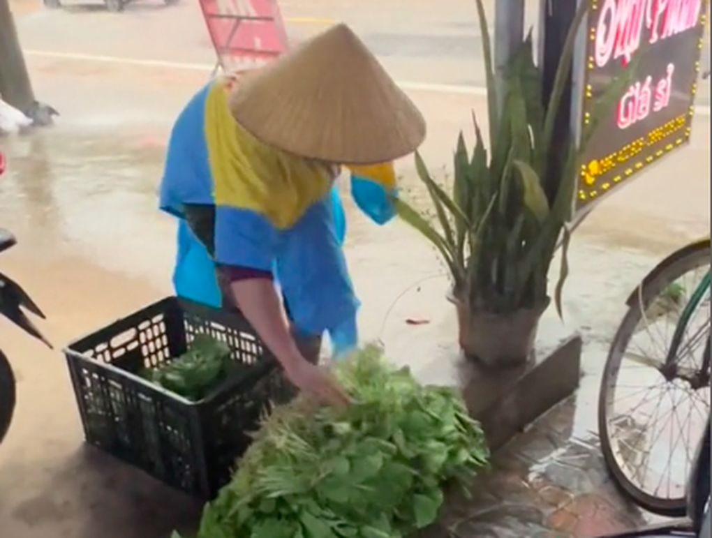 Người phụ nữ mua cả xe rau giữa trời mưa bởi hình dung nếu đây là mẹ mình - 1 Người phụ nữ mua cả xe rau giữa trời mưa bởi hình dung nếu đây là mẹ mình - 1