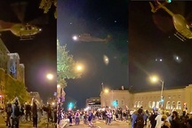 Trực thăng quân sự lơ lửng trên đầu người biểu tình ở Washington