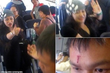 Khách nữ Việt Nam đánh người tóe máu trên máy bay?