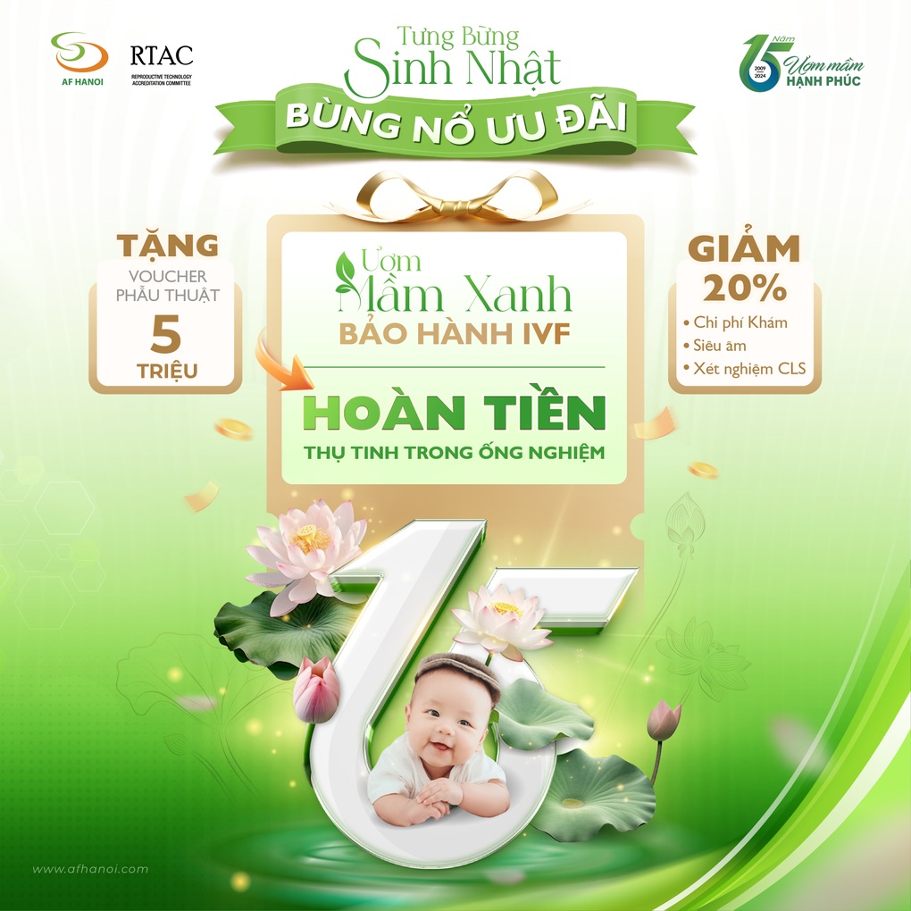 AF HANOI bảo hành và hoàn tiền thụ tinh trong ống nghiệm - 1 AF HANOI bảo hành và hoàn tiền thụ tinh trong ống nghiệm - 1