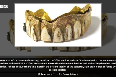 Tìm thấy bộ răng giả bằng vàng 200 năm tuổi
