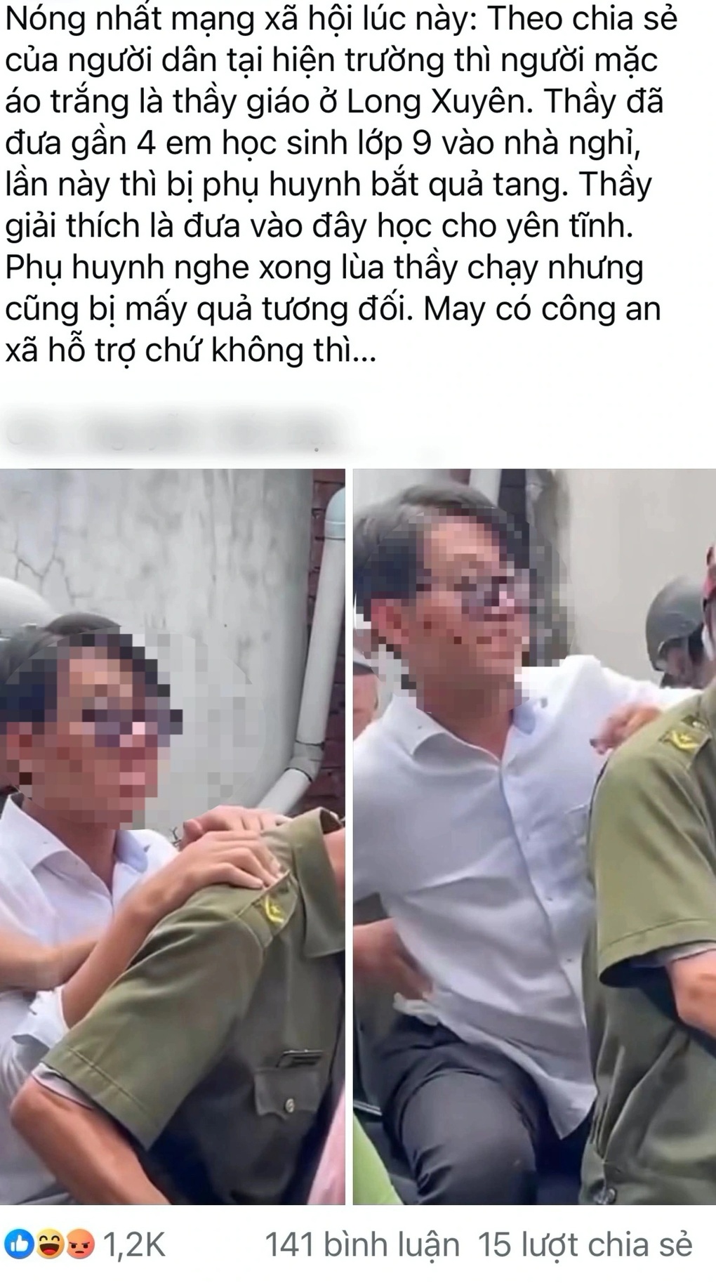 Xác minh thông tin tố thầy giáo đưa học sinh lớp 9 vào nhà nghỉ - 1 Xác minh thông tin tố thầy giáo đưa học sinh lớp 9 vào nhà nghỉ - 1