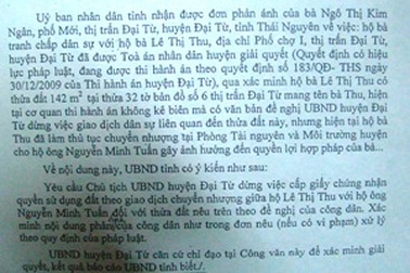 Thái Nguyên: Lãnh đạo tỉnh bất nhất trong việc xử lý khiếu kiện