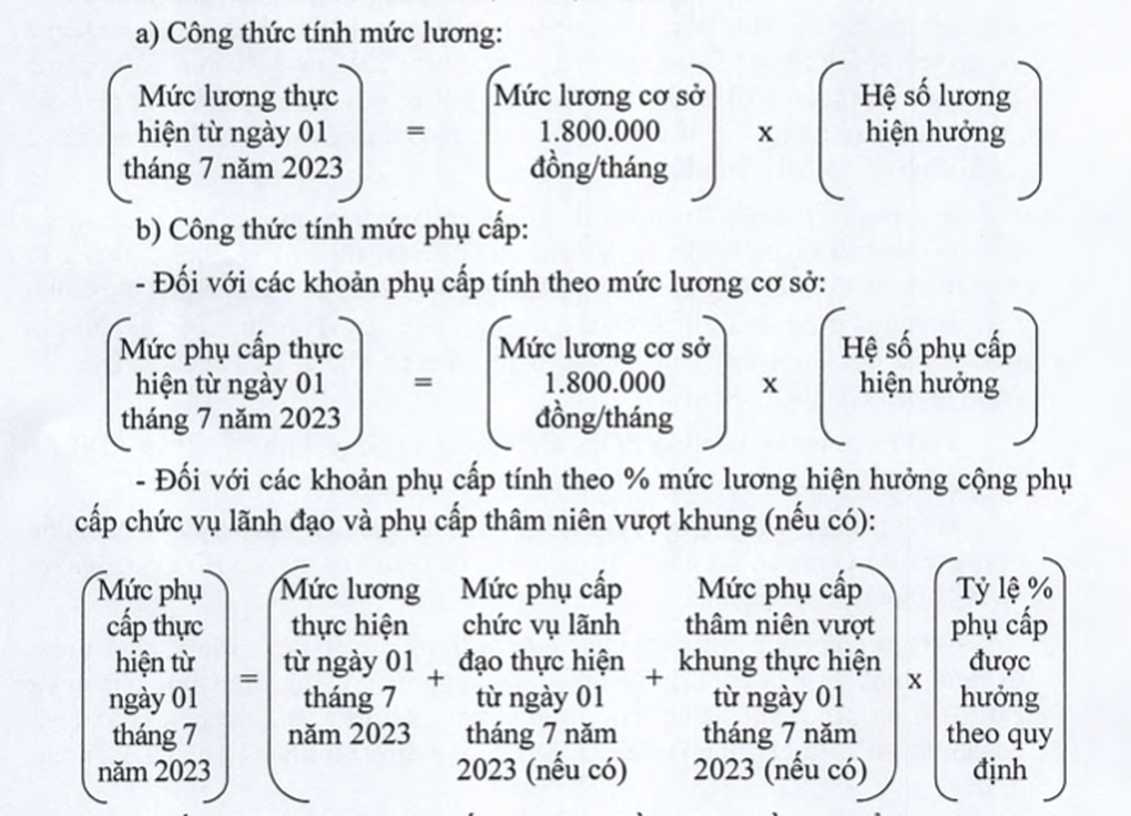 Cách tính lương, phụ cấp áp dụng từ 1/7 - 2 Cách tính lương, phụ cấp áp dụng từ 1/7 - 2