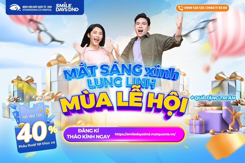 Smile Days DND 2024: Hỗ trợ tới 40% chi phí phẫu thuật tật khúc xạ - 1 Smile Days DND 2024: Hỗ trợ tới 40% chi phí phẫu thuật tật khúc xạ - 1