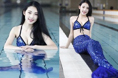 Nữ sinh hàng không hóa nàng tiên cá đẹp ngất ngây