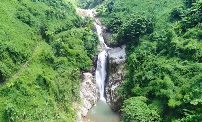 Thác Khuôn Tát ở Thái Nguyên, nơi xảy ra 2 bé thương vong.