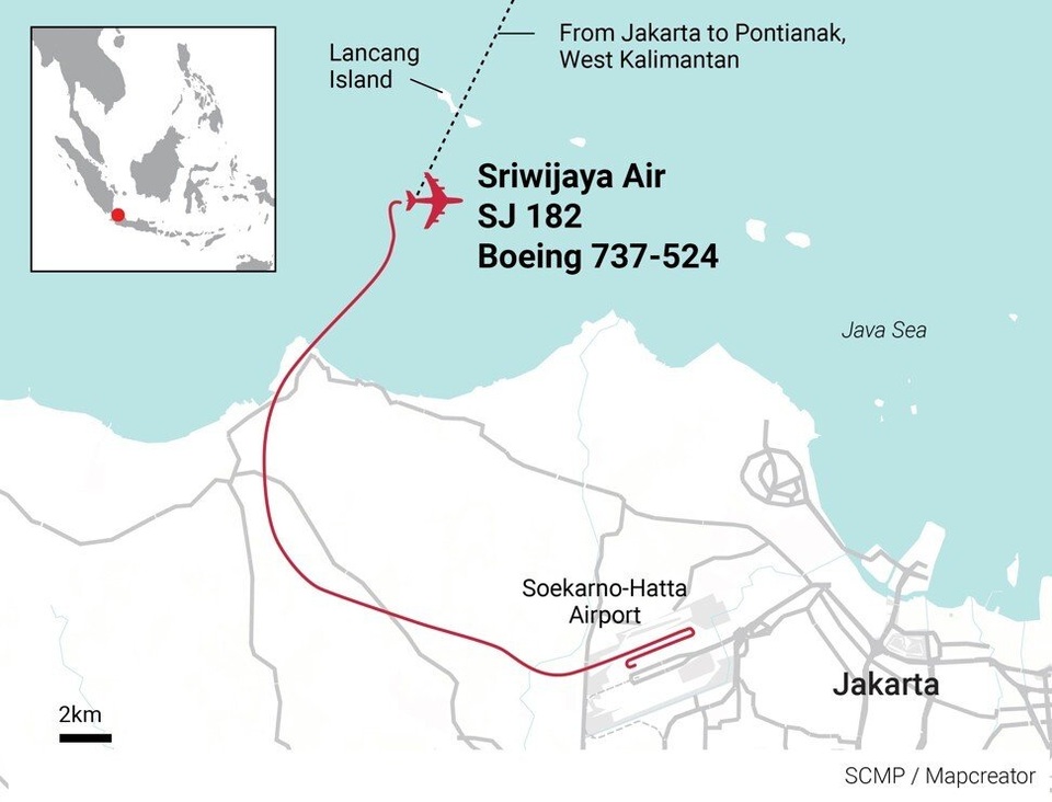 Tiếng nổ như bom vào thời điểm máy bay Indonesia chở 62 người mất tích - 2 Tiếng nổ như bom vào thời điểm máy bay Indonesia chở 62 người mất tích - 2