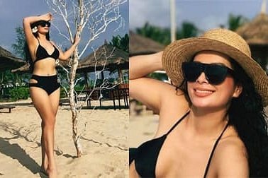 Thúy Hằng “khoe dáng” trên biển, tiết lộ “5 năm qua không dám diện bikini”