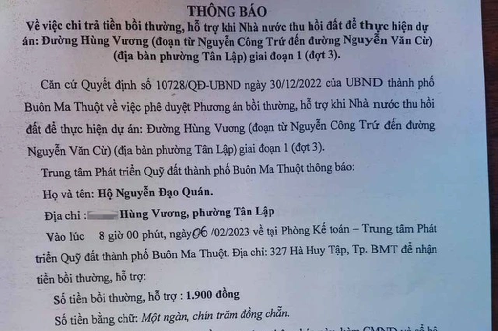 Bồi thường thu hồi đất chỉ ... 1.800 đồng, gây xôn xao dư luận - 1 Bồi thường thu hồi đất chỉ ... 1.800 đồng, gây xôn xao dư luận - 1
