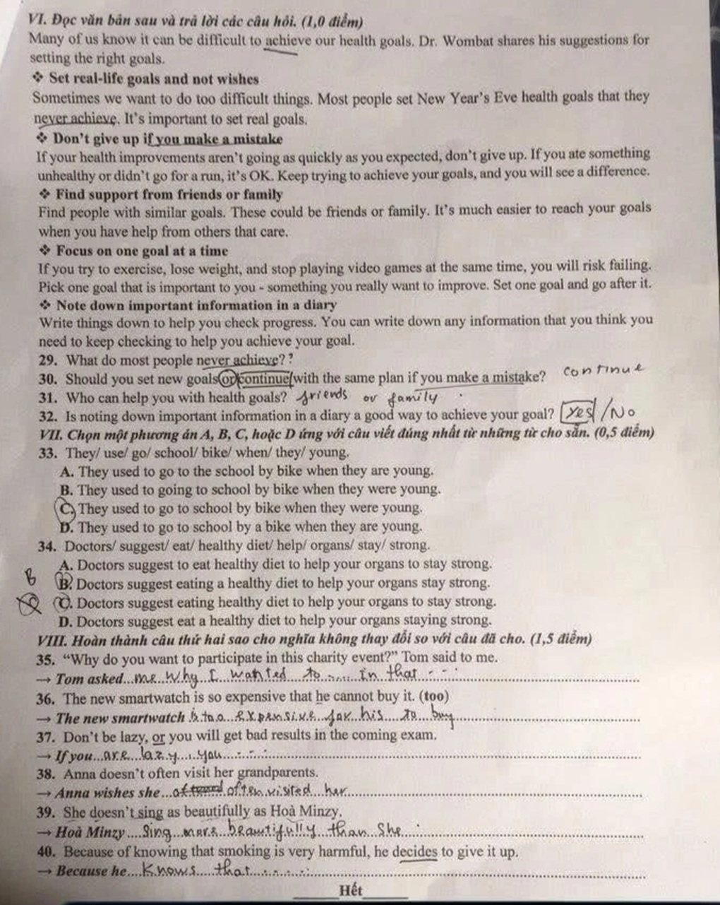 Preguntas y respuestas del examen de inglés y matemáticas para el grado 10 en Phu Tho - 3 Đề thi và đáp án môn tiếng Anh, toán thi lớp 10 của Phú Thọ - 3