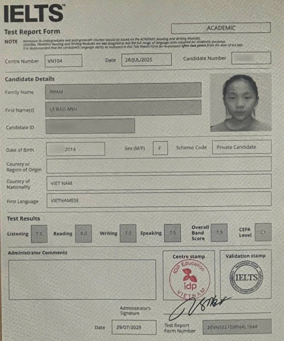 Cô bé 11 tuổi đạt IELTS 7.5 dù không đi học thêm: Bí quyết là gì? - 1 Cô bé 11 tuổi đạt IELTS 7.5 dù không đi học thêm: Bí quyết là gì? - 1