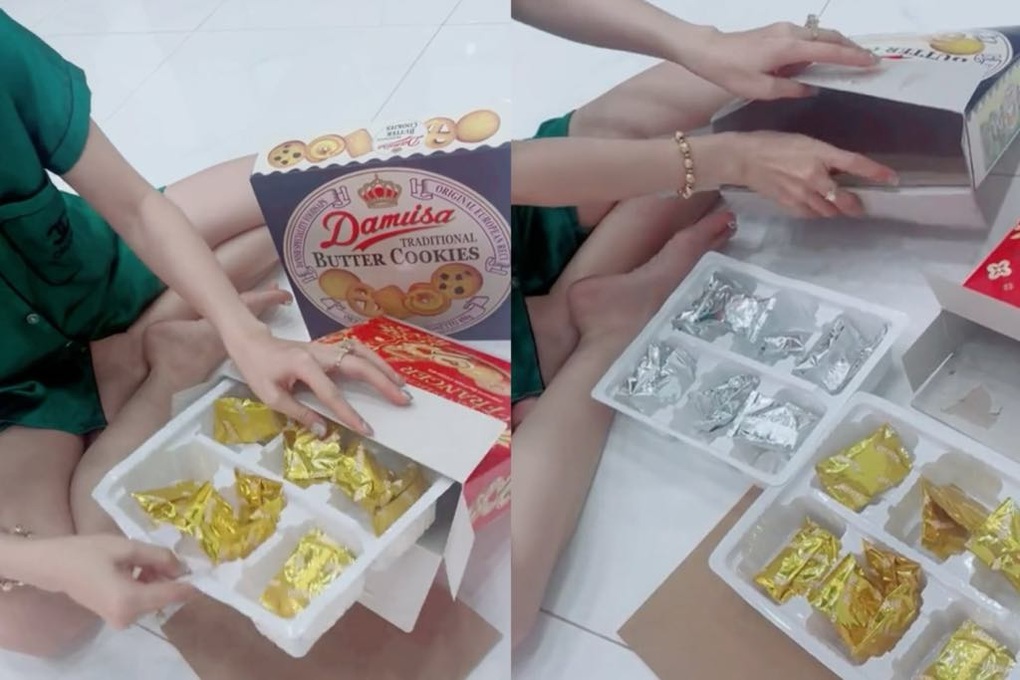 Dở khóc dở cười khui giỏ quà Tết: 7 phần vỏ hộp, 3 phần bánh kẹo rởm - 1 Dở khóc dở cười khui giỏ quà Tết: 7 phần vỏ hộp, 3 phần bánh kẹo rởm - 1