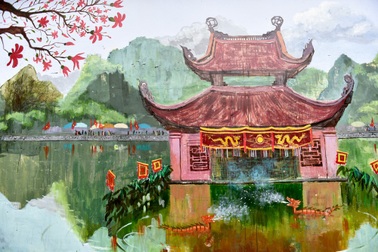 Con đường bích họa độc đáo ở chùa Thầy