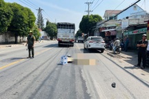 Tránh ô tô đang đậu, hai cha con bị xe tải tông thương vong ở Bình Dương