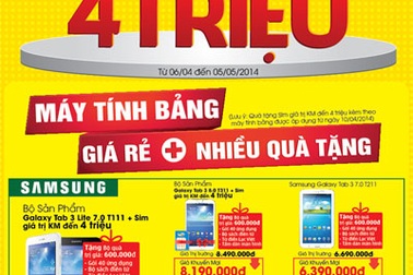 Mua điện thoại, máy tính bảng tặng sim Viettel giá trị khuyến mãi đến 4 triệu đồng