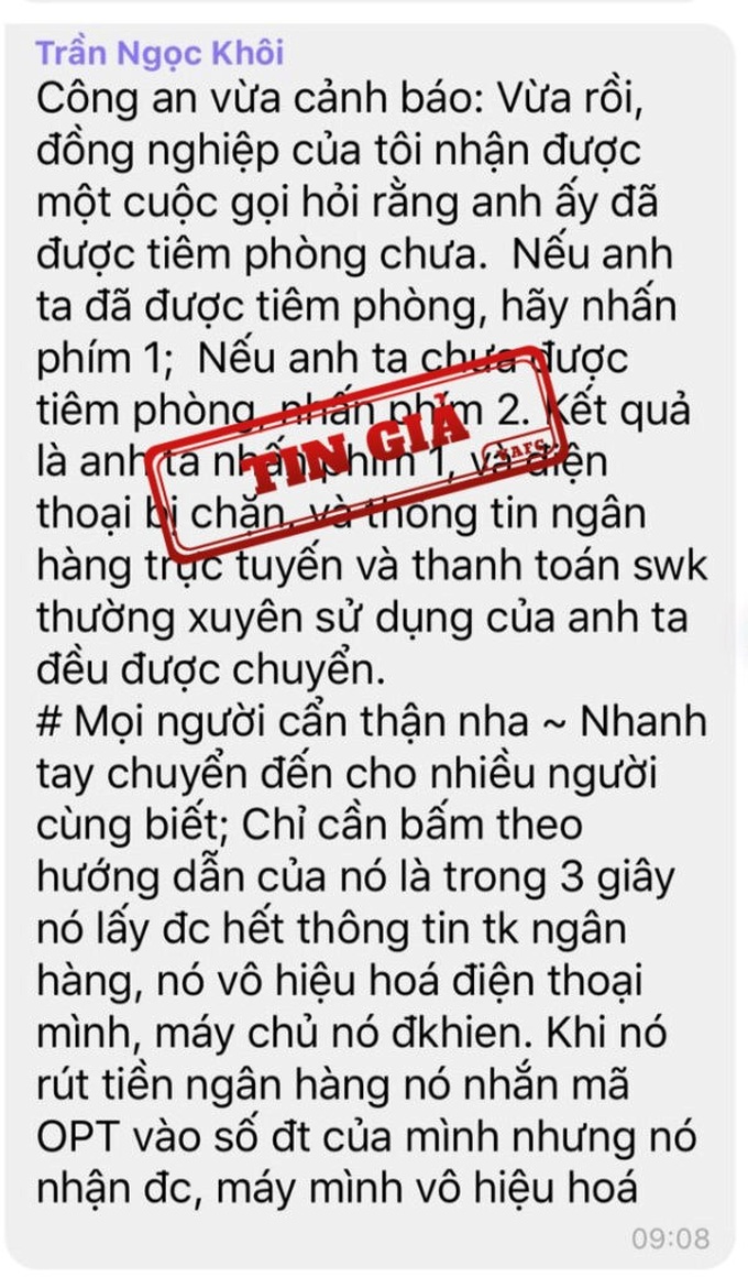 Thông tin lan truyền trên trên mạng xã hội về lừa đảo chiếm đoạt thông tin cá nhân trên mạng là giả mạo - Ảnh 1.