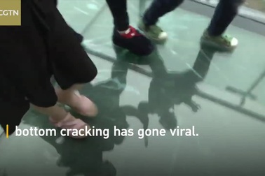 Du khách hoảng sợ khi nền kính trên cầu bị rạn nứt