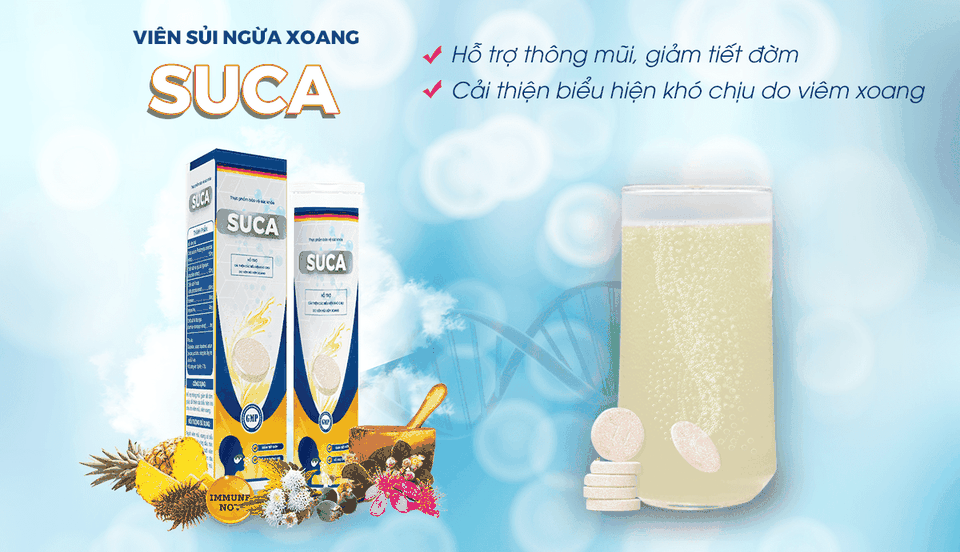 Viên sủi SUCA - Giải pháp từ công nghệ Enzyme siêu hoạt hóa hỗ trợ bệnh nhân viêm xoang - 1 Viên sủi SUCA - Giải pháp từ công nghệ Enzyme siêu hoạt hóa hỗ trợ bệnh nhân viêm xoang - 1