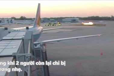 Máy bay trở thành quả cầu lửa sau khi đâm xuống đường băng