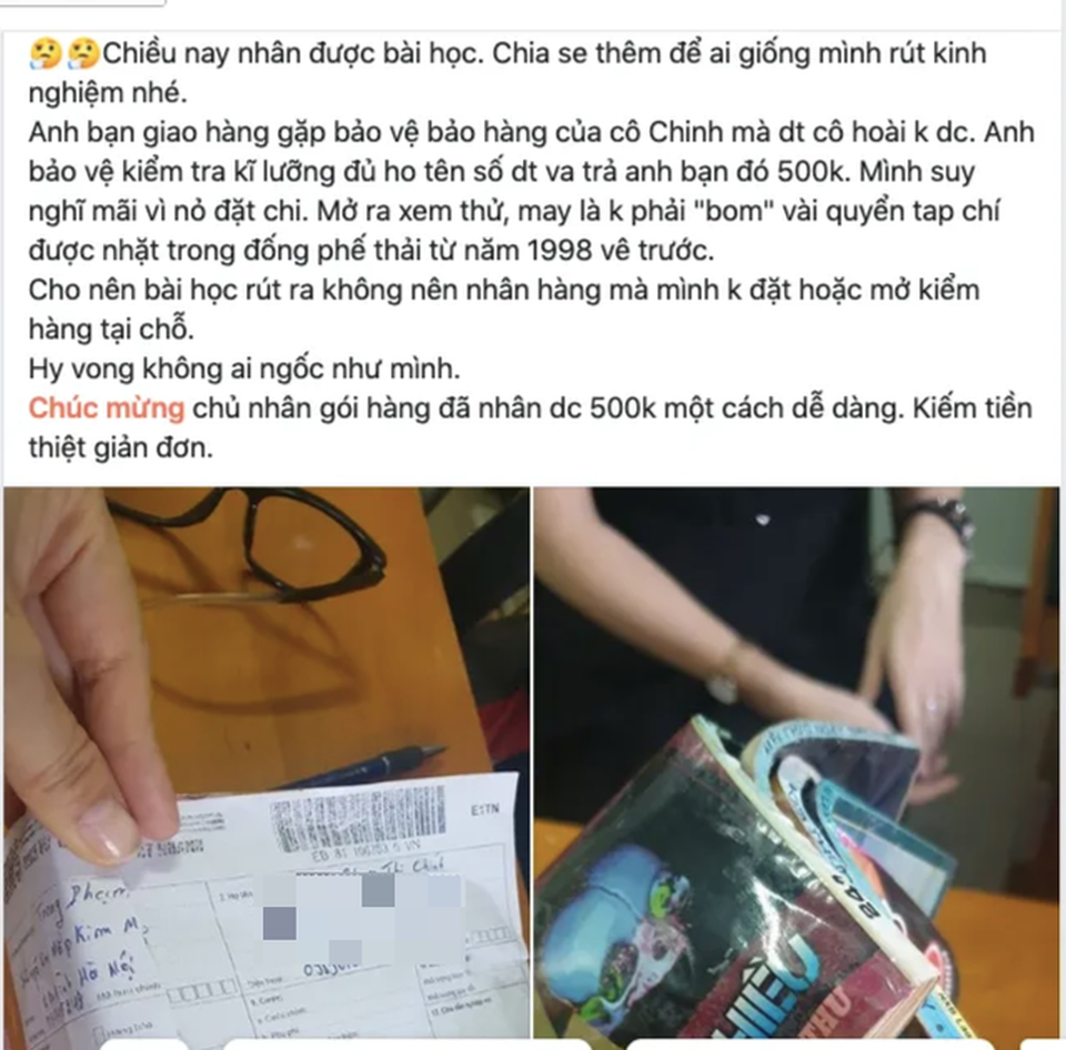 Không đặt vẫn bị gửi hàng về nhà, mở ra “té ngửa” mấy miếng gỗ mục - 3 Không đặt vẫn bị gửi hàng về nhà, mở ra “té ngửa” mấy miếng gỗ mục - 3